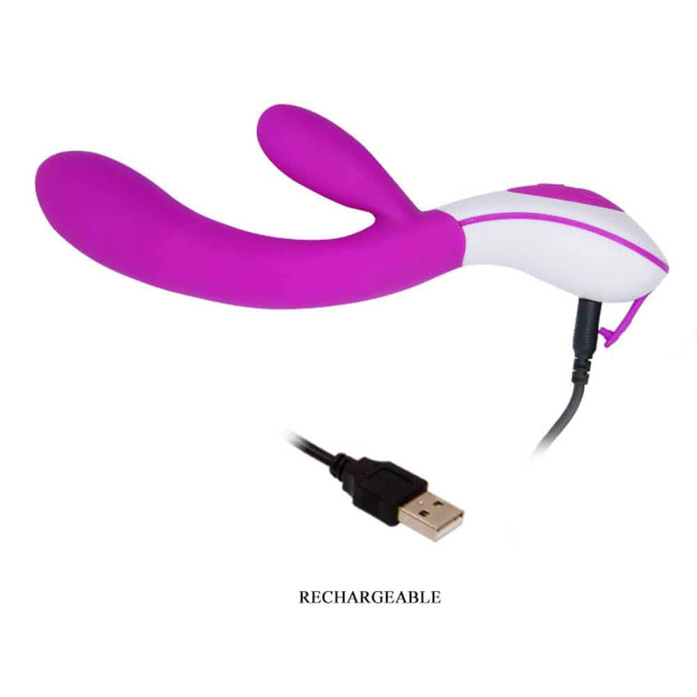 Colby - Vibrator iepuraș, mov, 21.5 cm - detaliu 1