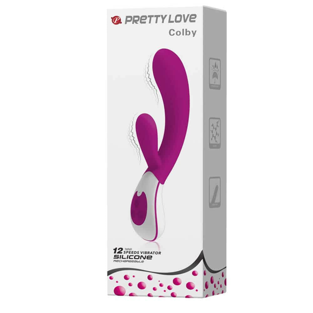 Colby - Vibrator iepuraș, mov, 21.5 cm - detaliu 3