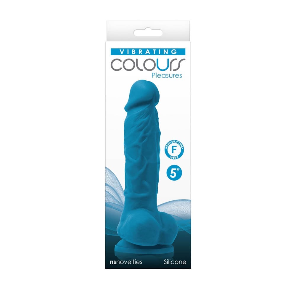 Colours Pleasures - Dildo cu vibrații, albastru, 12.7 cm - detaliu 1