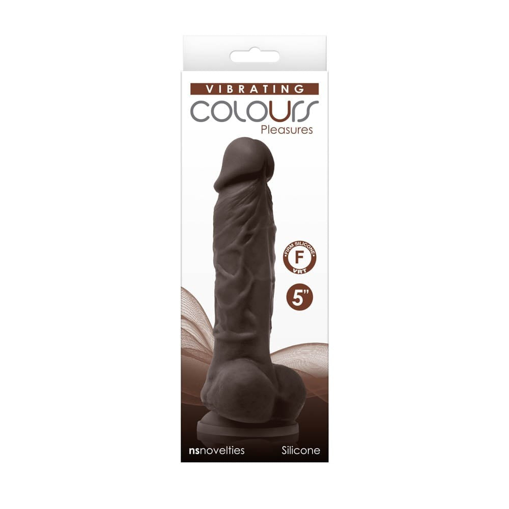 Colours Pleasures - Dildo cu vibrații, maro, 12.7 cm - detaliu 1