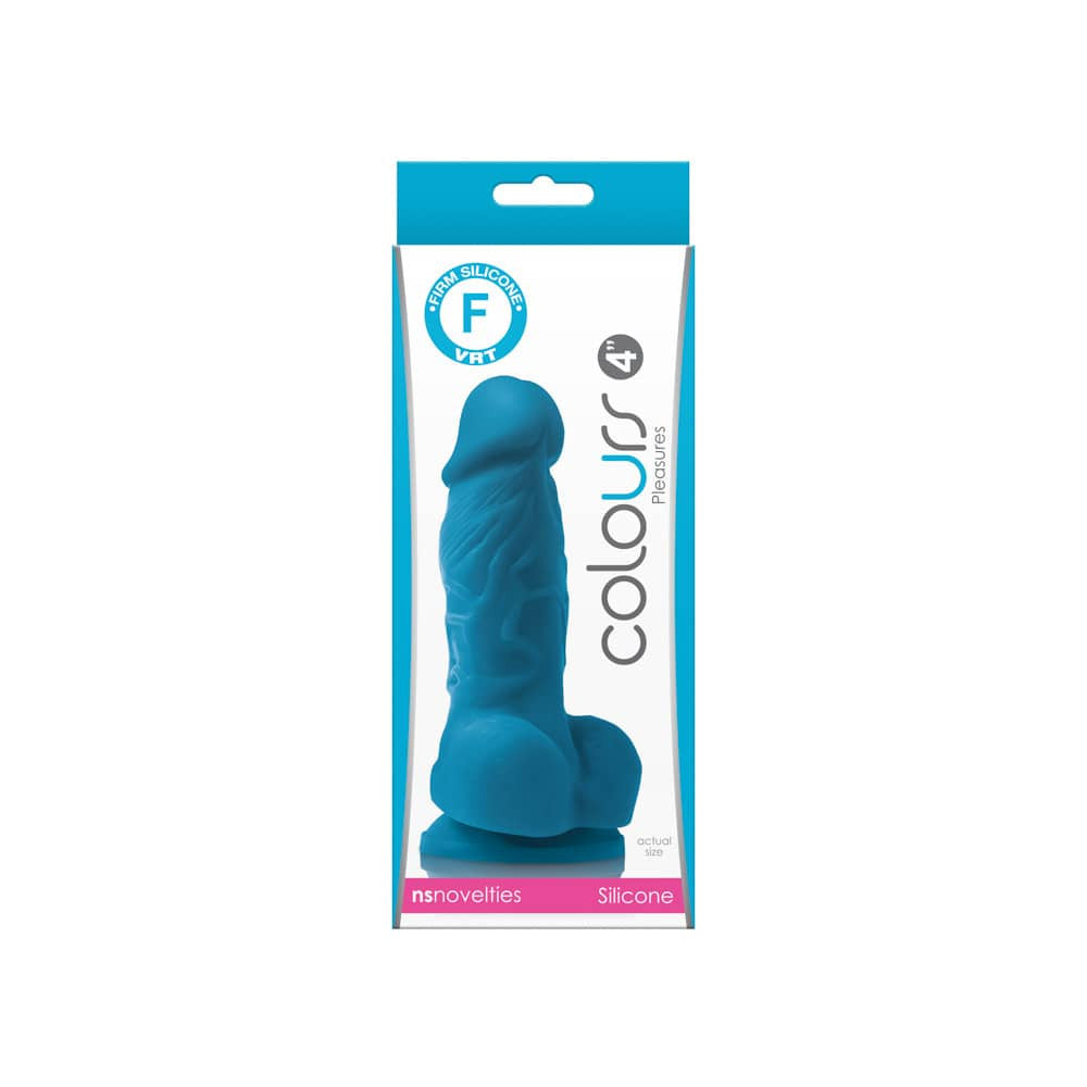 Colours Pleasures - Dildo realist, 10 cm, albastru - detaliu 1