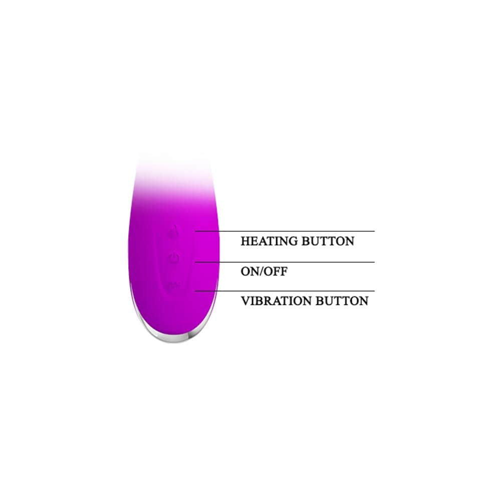Cornelius - Vibrator iepuraș cu încălzire, mov, 21.2 cm
