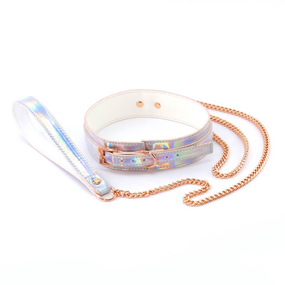 Cosmo Bondage Rainbow - Zgarda si Lesa din Vinil - detaliu 1
