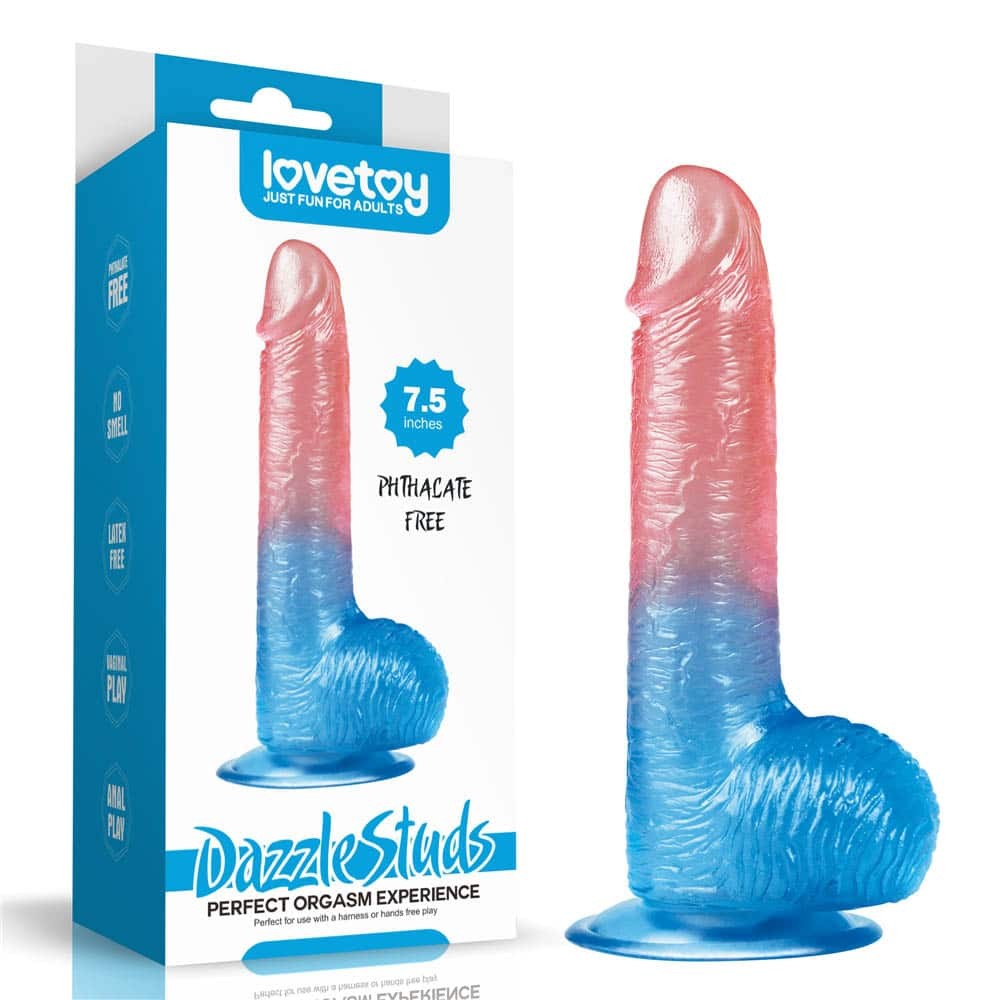 Dazzle Studs - Dildo multicolor, 19 cm - detaliu 6