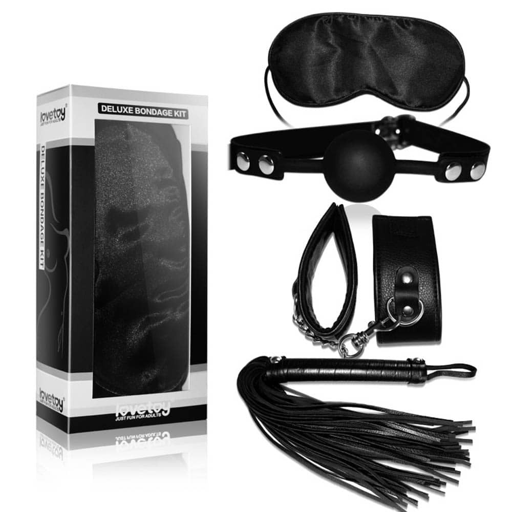 Deluxe Bondage Kit - Set BDSM cu Calus, Bici, Catuse si Blindfold