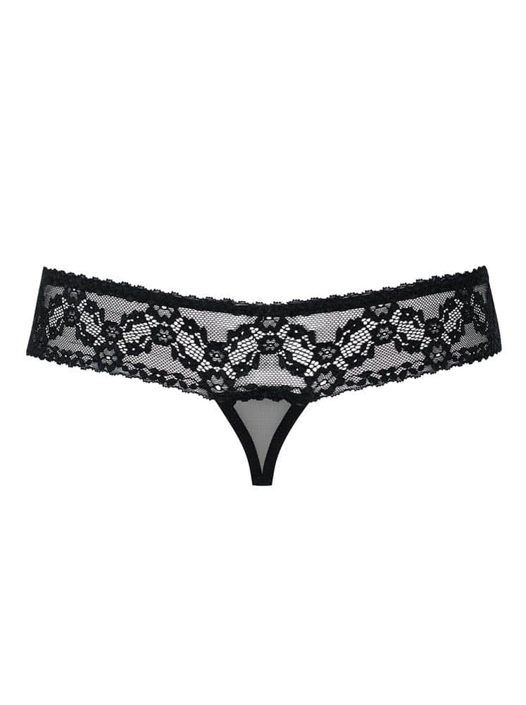 Diana - Lenjerie tanga sexy, negru, S/M - detaliu 3