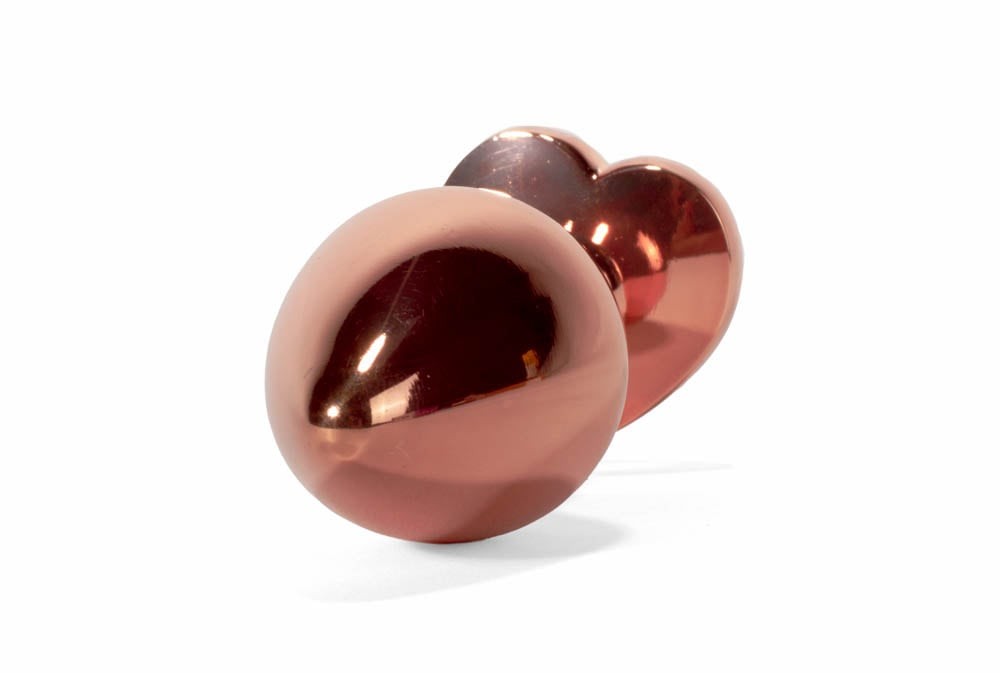 Dop Anal X-MEN Secret Shine Metal Butt Plug Rose Gold Heart L, 9,5 cm