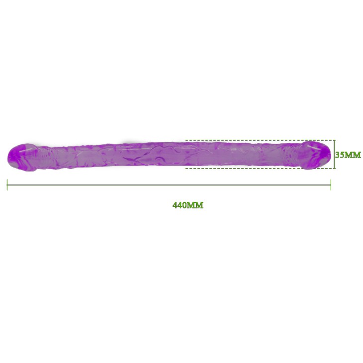 Double Dong Purple 2 - Dildo Mov Dublu din TPR, 44 cm - detaliu 1