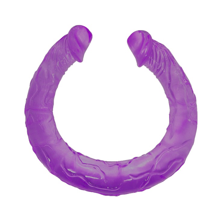 Double Dong Purple 2 - Dildo Mov Dublu din TPR, 44 cm - detaliu 3