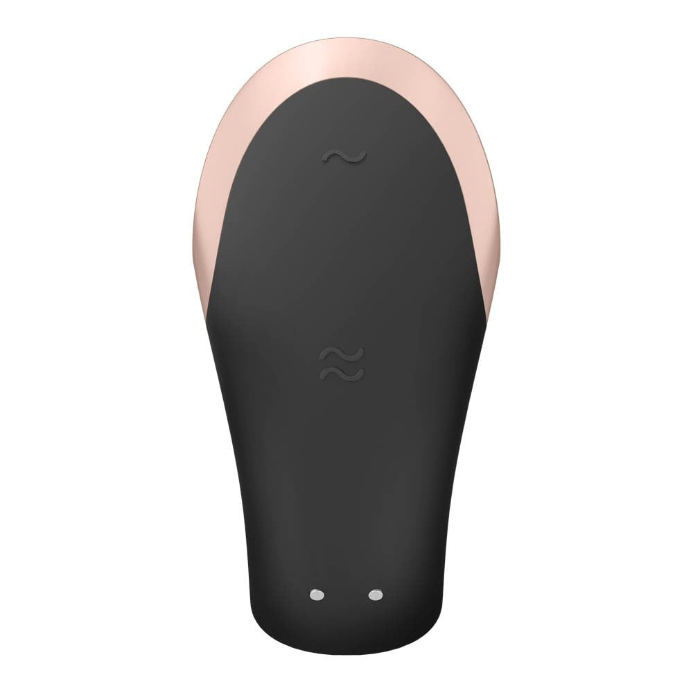 Double Love (Black) - Vibrator pentru Cuplu, 8,6x5,7 cm