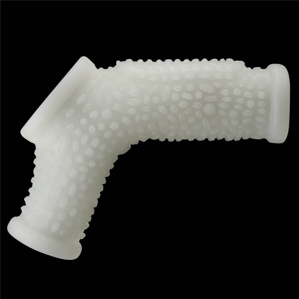 Drip Knights Ring -Manson pentru Penis si Scrot cu Vibratie, Alb, 13,3 cm - detaliu 6
