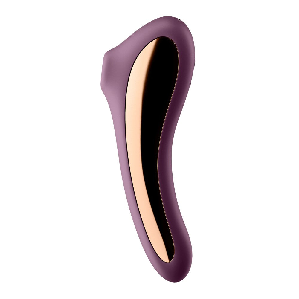 Dual Kiss Wine Red - Vibrator Punct G cu Impuls Aer, 19x3.8 cm - detaliu 2