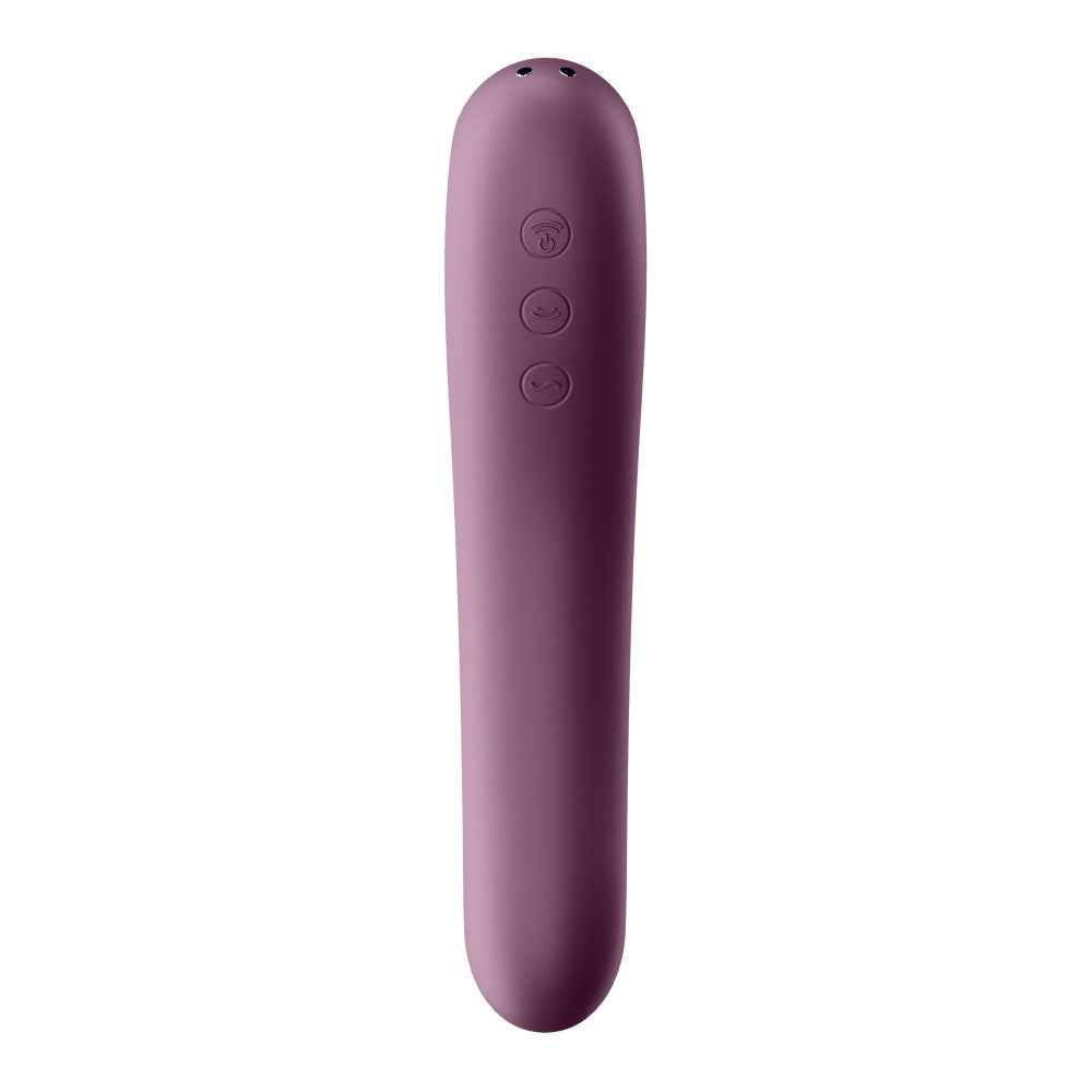 Dual Kiss Wine Red - Vibrator Punct G cu Impuls Aer, 19x3.8 cm - detaliu 3