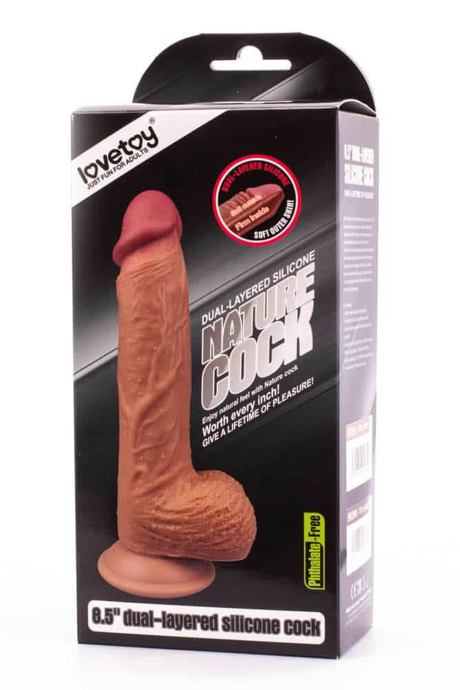 Cocoșul Pintenat - Dildo realist cu două straturi, 21.5 cm