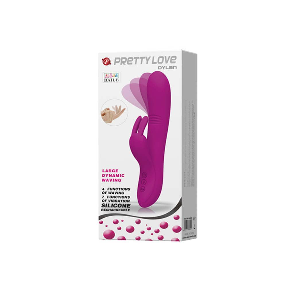 Dylan - Vibrator iepuraș, mov, 21 cm - detaliu 2
