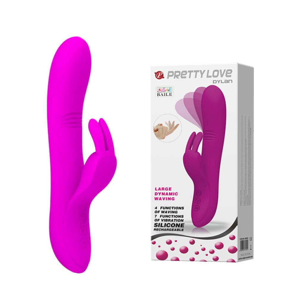 Dylan - Vibrator iepuraș, mov, 21 cm - detaliu 4