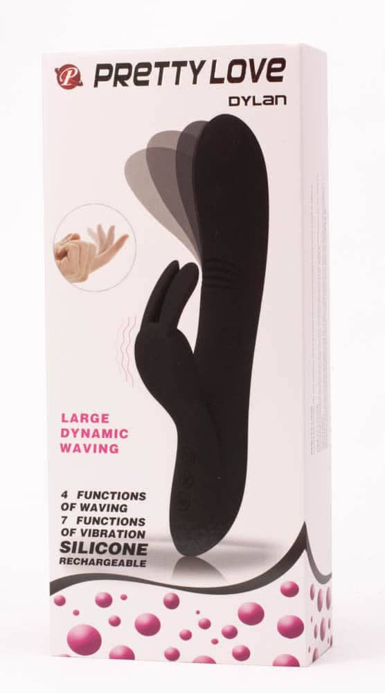Dylan - Vibrator iepuraș, negru, 21 cm - detaliu 1