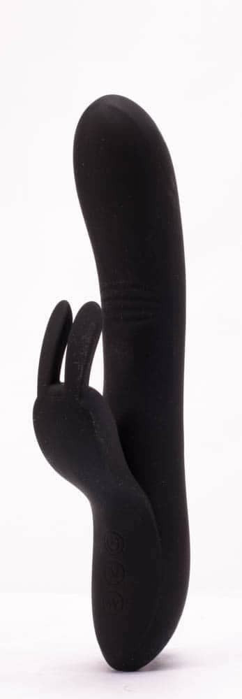 Dylan - Vibrator iepuraș, negru, 21 cm - detaliu 2