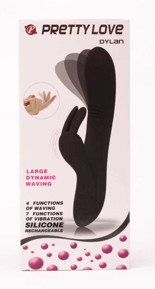 Dylan - Vibrator iepuraș, negru, 21 cm - detaliu 5