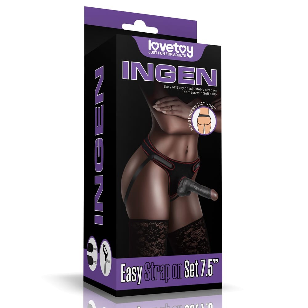 Easy Strapon Set - Set cu dildo și strap-on, 19 cm - detaliu 15