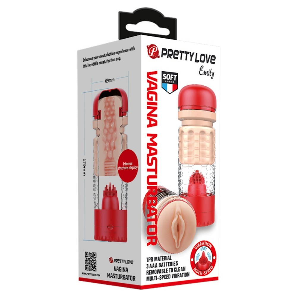 Emily - Masturbator pentru bărbați, roșu - detaliu 6