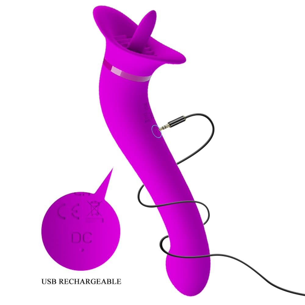Faust - Vibrator cu limbă, 21.9 cm