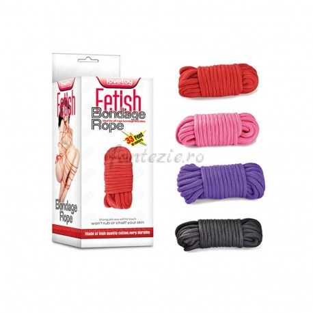 Fetish Bondage - Sfoară BDSM, roșu