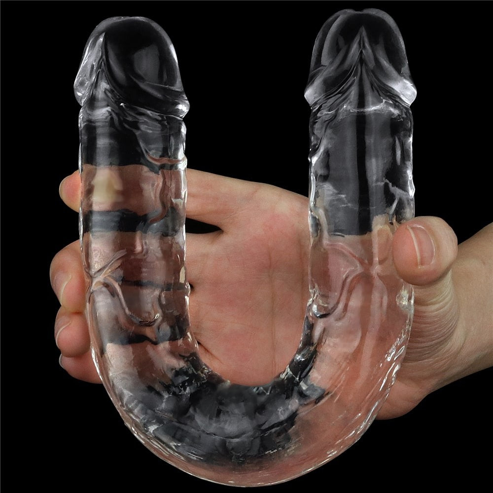 Flawless Clear Double - Dildo Dublu Transparent, 30 cm - detaliu 1
