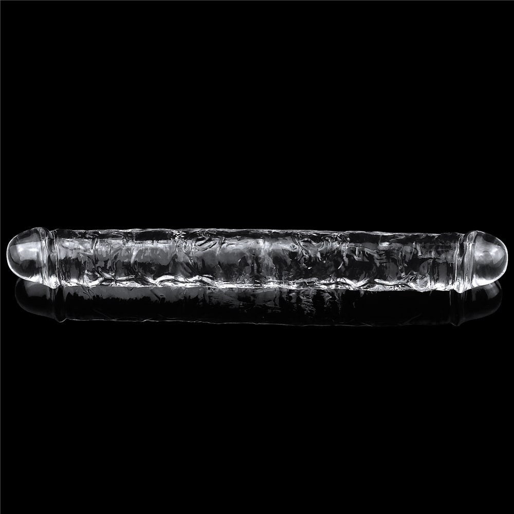 Flawless Clear Double - Dildo Dublu Transparent, 30 cm - detaliu 3