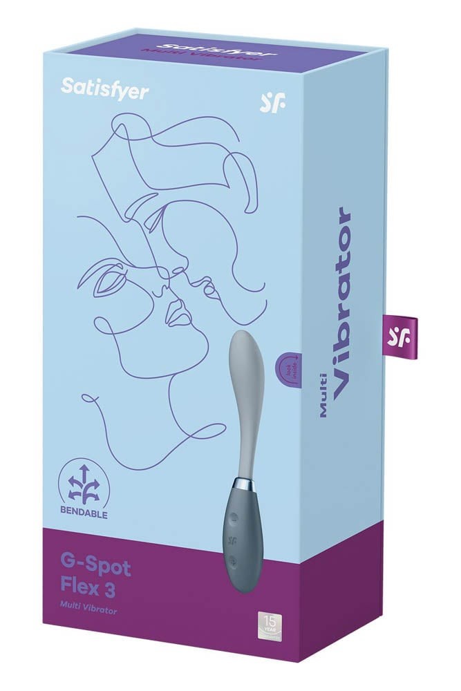 G-Spot Flex 3 grey - Vibrator Punct G Rezistent la Apa, 19x3 cm - detaliu 5