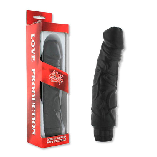 Gene - Vibrator realist, negru, 22 cm