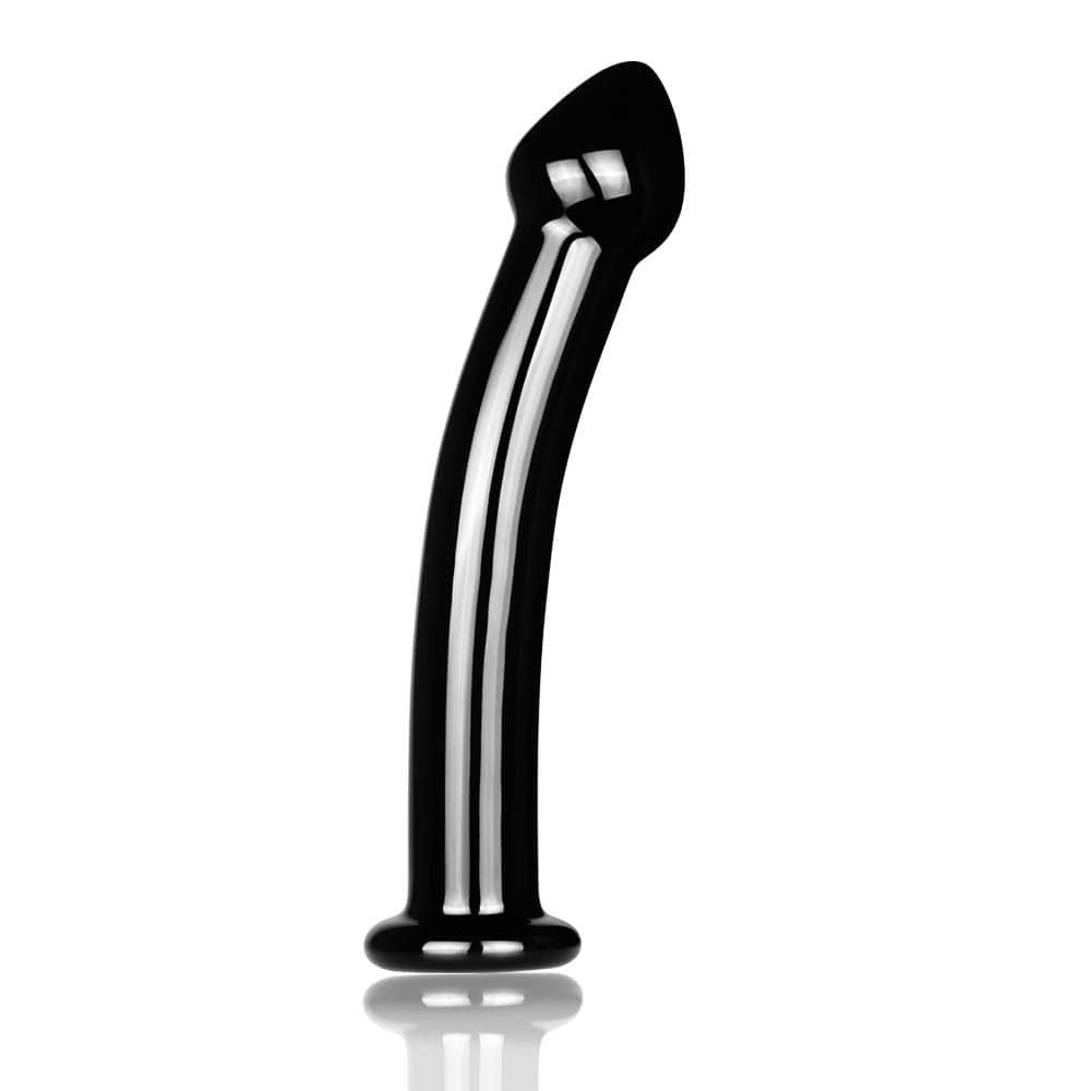 Glass Romance 2 - Dildo sticlă, negru, 16 cm - detaliu 1
