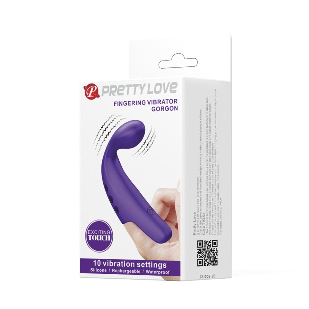 Gorgon - Vibrator pentru degete, mov, 9.3 cm
