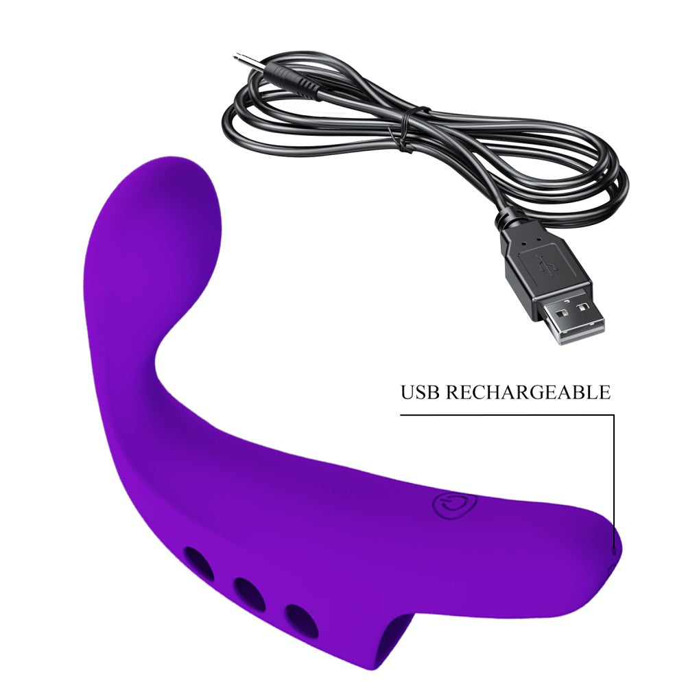 Gorgon - Vibrator pentru degete, mov, 9.3 cm - detaliu 8