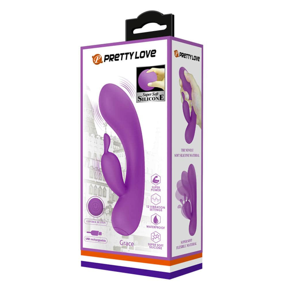 Grace - Vibrator iepuraș, 16.5 cm - detaliu 3