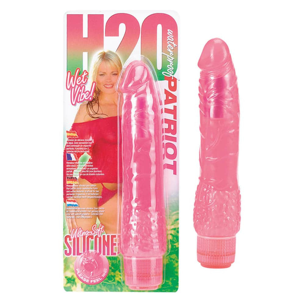 H2O Patriot - Vibrator realist, roz, 22 cm - detaliu 1