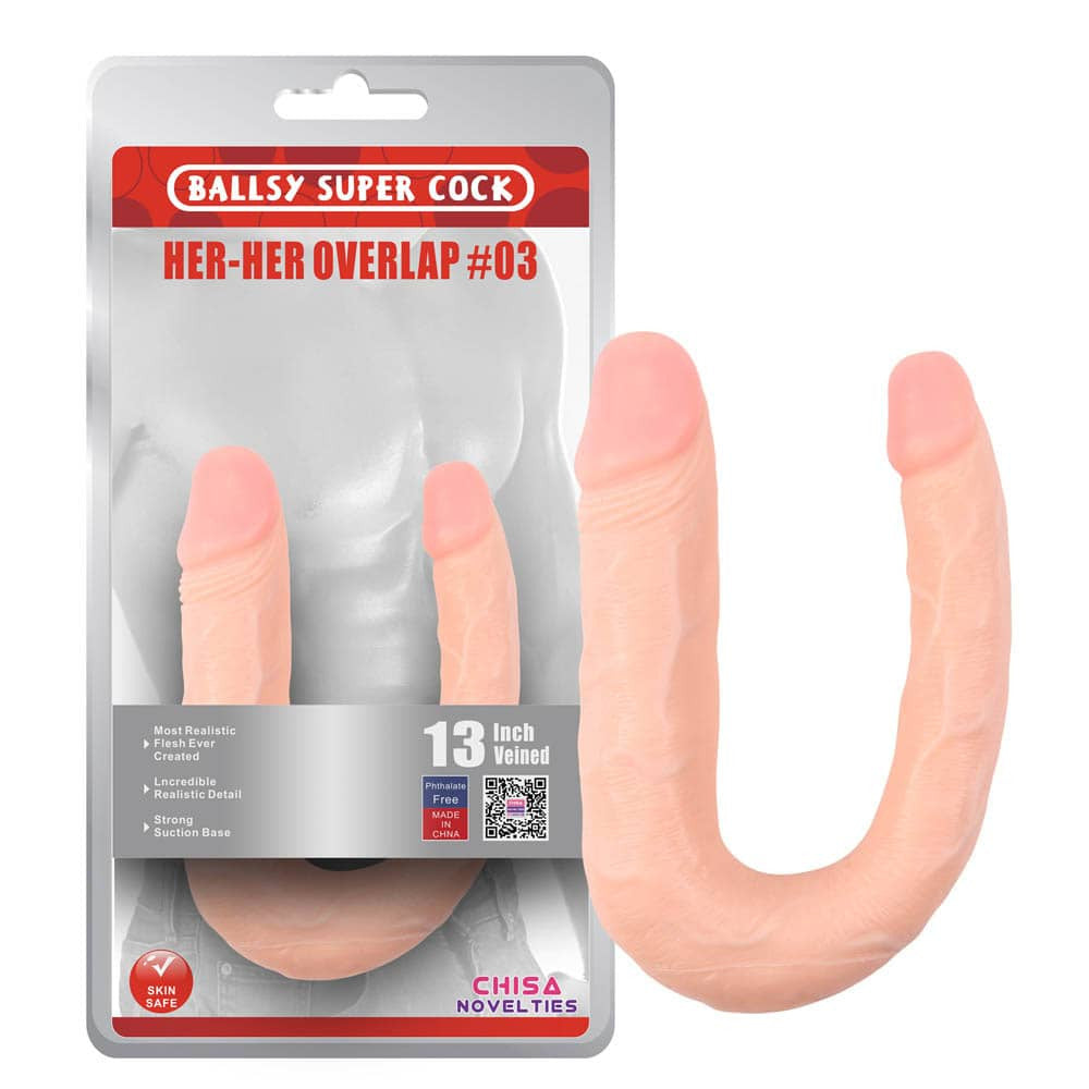 Her-Her Overlap - Dildo Dublu din PVC, 38 cm - detaliu 1