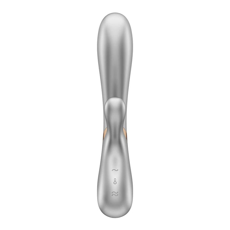 Hot Lover Silver/Champagne - Vibrator Rabbit cu Incalzire, 19.9x3.5 cm