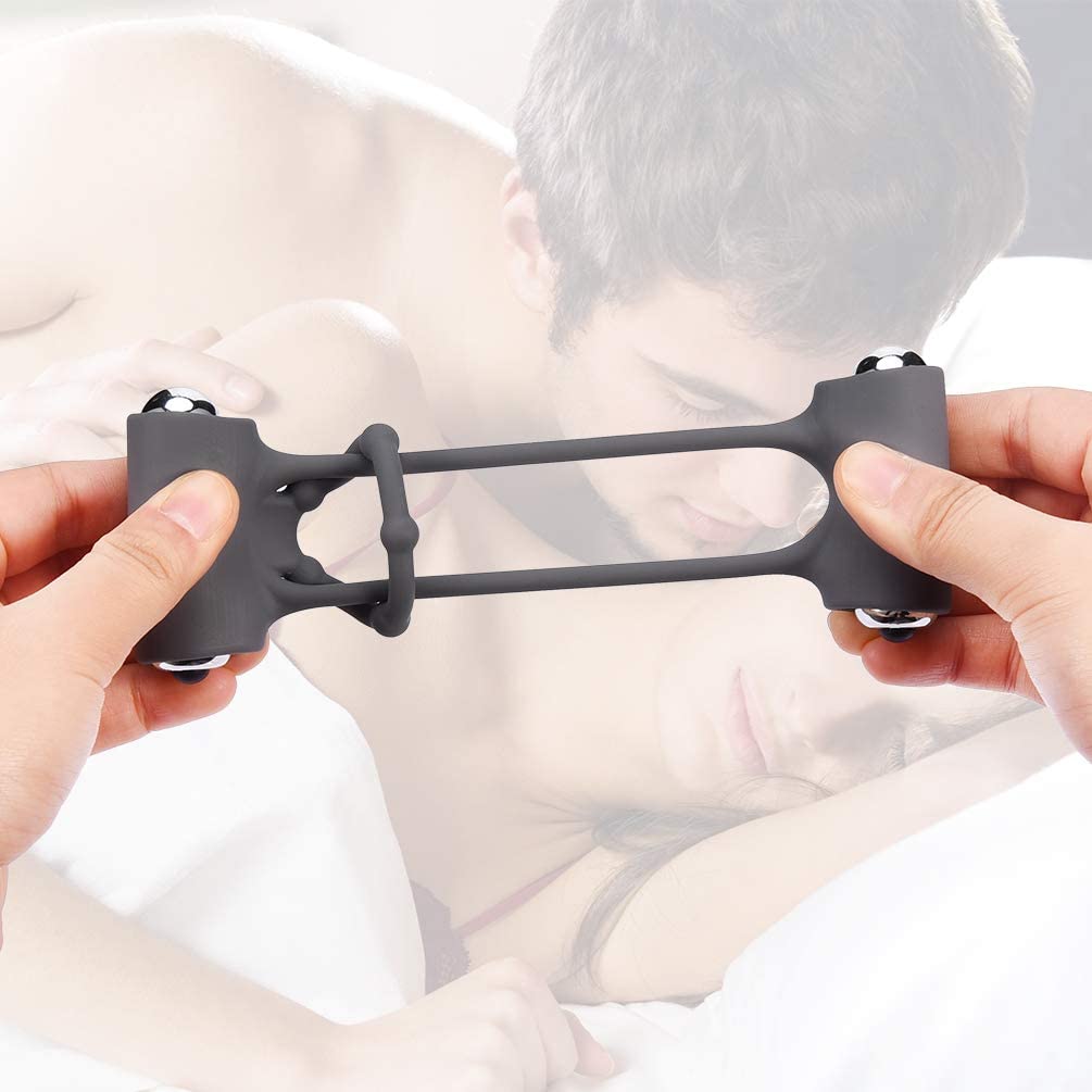 Inel penis flexibil cu dubla vibratie