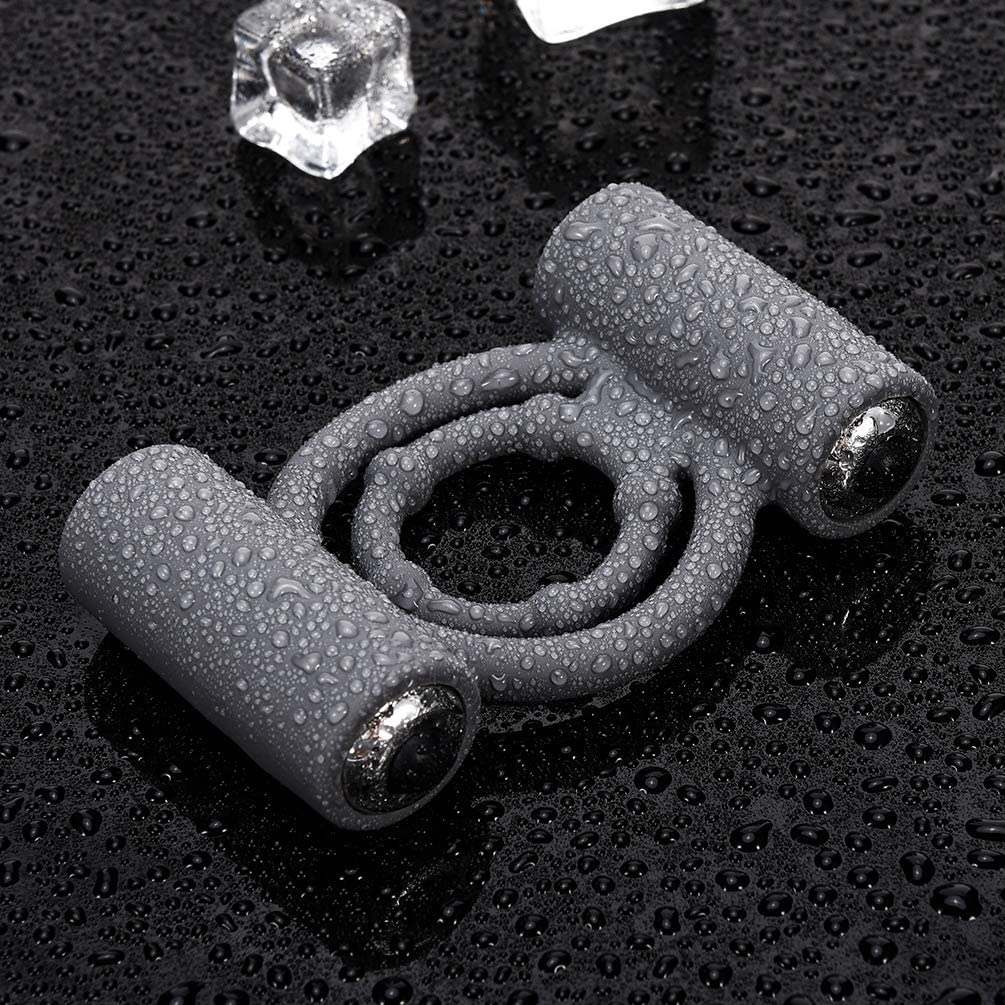 Inel penis impermeabil cu dubla vibratie