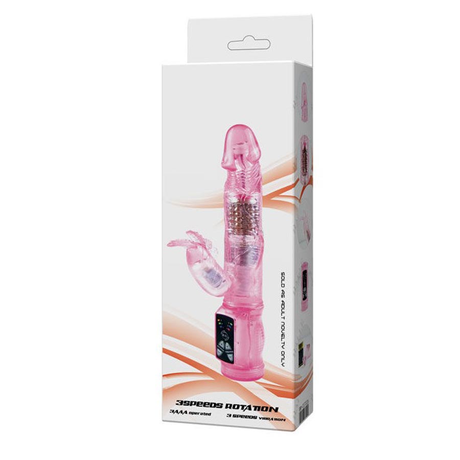 Intimate Lover - Vibrator Rabbit cu Bile Rotative, 21x3 cm