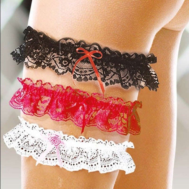 Jartiera Sexy din Dantela Alba Marime Universala