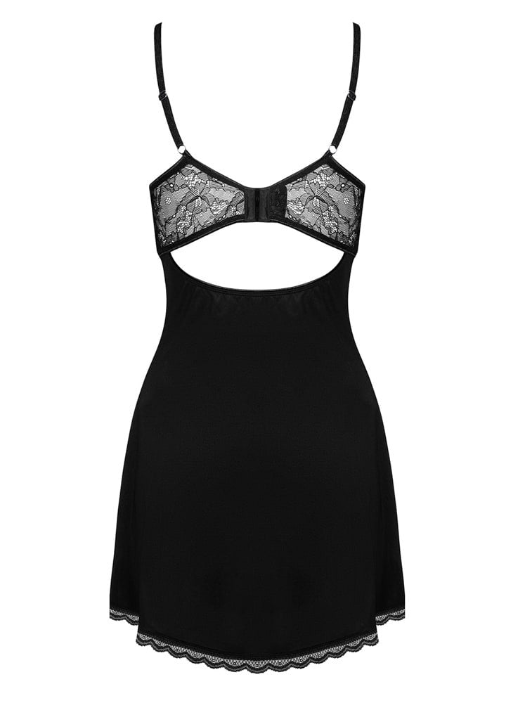 Laurise - Set babydoll și chiloței, negru, S/M