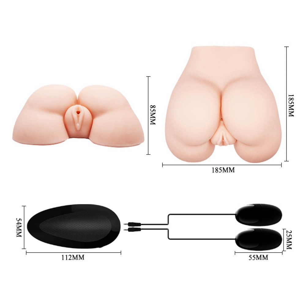 Lina - Masturbator Realistic Anal si Vaginal, 18.5 cm - detaliu 2