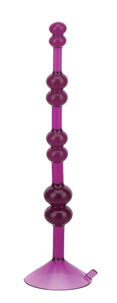 Love Throb - Bile anale cu ventuză, mov, 17.8 cm - detaliu 1