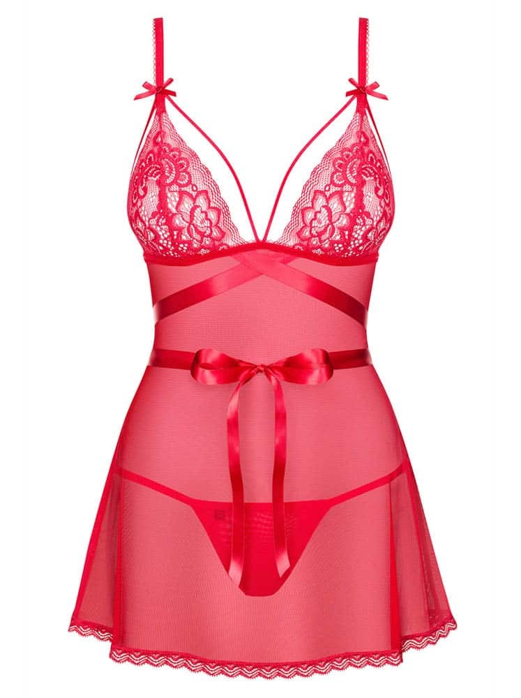 Lovlea - Babydoll sexy, roșu, L/XL - detaliu 3