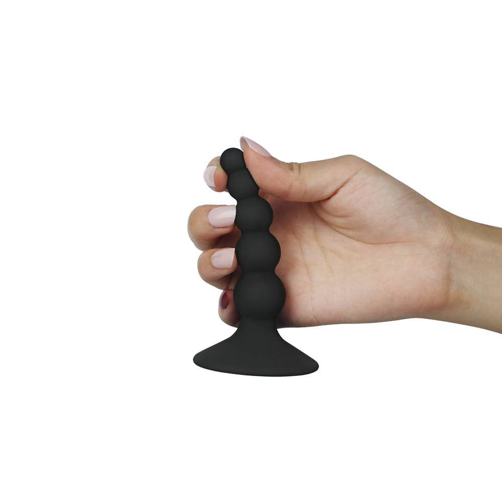 Lure Me Beaded - Butt Plug Anal Negru cu Bile, - detaliu 2