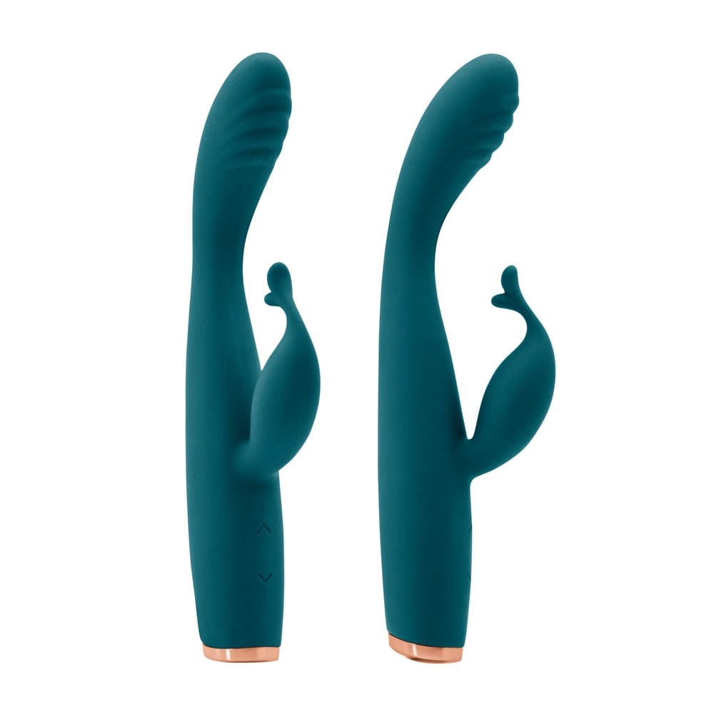 Luxe Skye Teal - Vibrator Iepuras Raincarcabil, 18,8x4 cm - detaliu 1