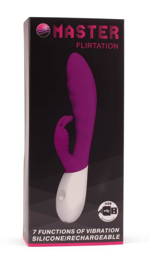 Maestrul flirtului - Vibrator iepuraș, mov, 21 cm - detaliu 1