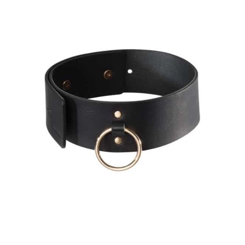 Maze Wide Choker - Zgarda cu Lesa din Piele Artifiala Negru